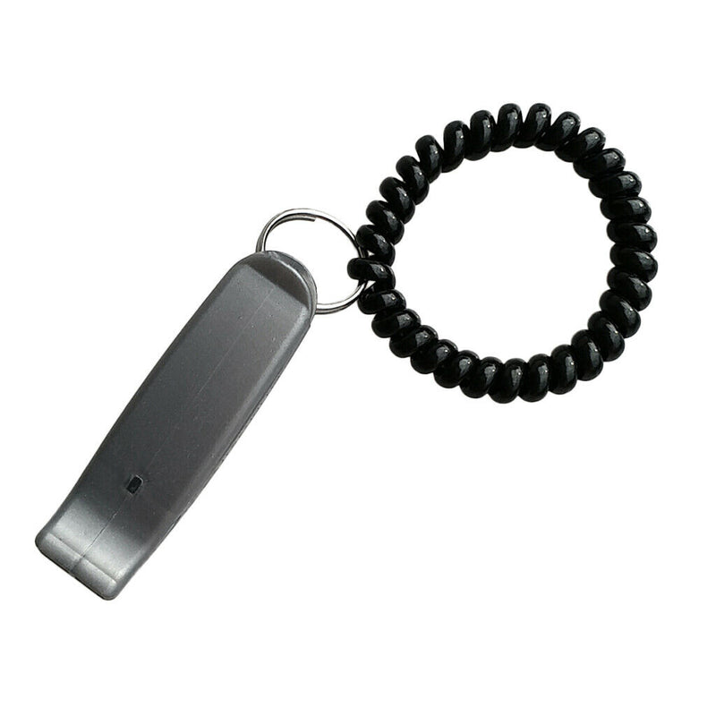 1 Piece Scuba Safety Whistle Outdoor Whistle with Black Wrist Coil Gray