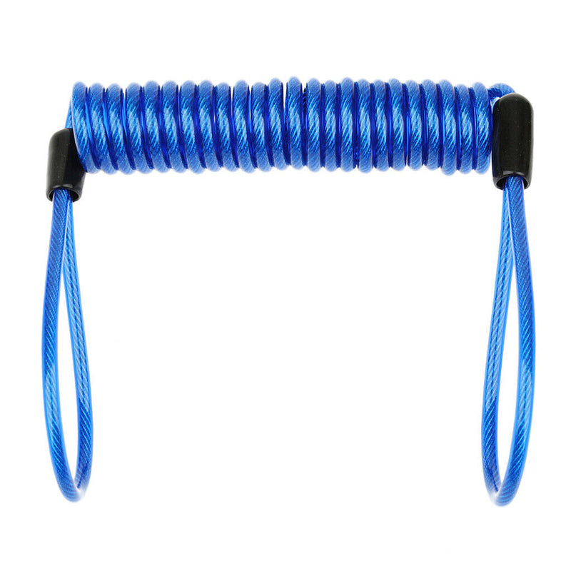 Steel Lanyard Spring Coil Wire Lock Safety Cable Lanyard Tether Blue 1.5m
