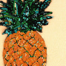Sequins Pineapple Embroidered Iron On /Sew On Patch Badge Bag AU