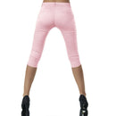 Women Basic Solid Capri Leggings Soft Skinny Trousers Pencil Pants,Pink M G7L3