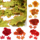 200x Artificial Fall Leaves Wedding Favor Autumn Maple Leaf Decor Red,Yellow