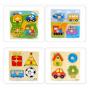 Adjustable Wooden Colorful AnimalBrick Puzzle Baby Kid Toddler Educational FT