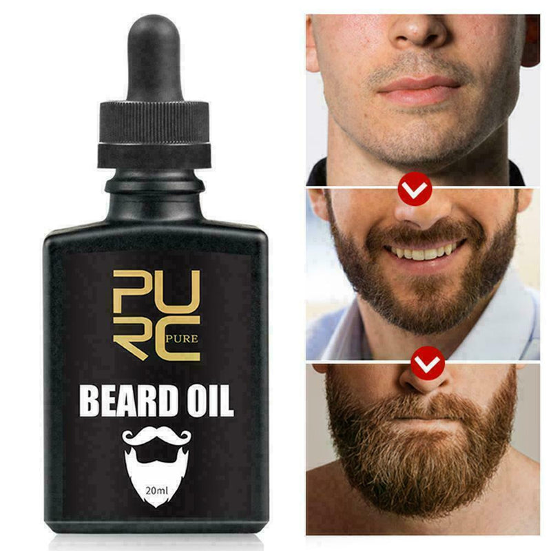 Mens Beard Grooming Kit Hair Styling Comb Growth Oil Set Care Brush Boar Ba K0H8