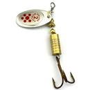 10 Pcs/Set Metal Fishing Baits Metal Dot Pattern Spinner Lures with Hook 6. BX