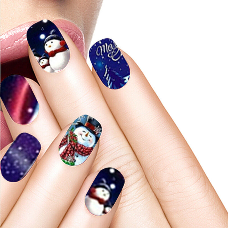 DIY Nail Art Water Transfer Stickers 12 Designs Charm Colorful Nail Wraps Kit