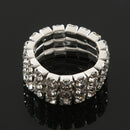 Toe Ring Elastic 3-Rows rhinestones clear Wedding Jewelry 9mm F3F1