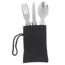 3Pcs StainlessSteel Folding Picnic Cutlery Set KnifeFork Spoon Utensil CampingBX
