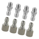 8Pcs Pressure Washer Quick Connector Easy Connect Fitting 1/4" G Male Pipe