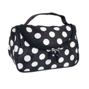 Black Zipper Cosmetic Bag Toiletry Bag Make-up Bag Hand Case Bag with Dot P G6H2