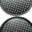 1X(2Pcs Baking Utensil 12-Inch User-Friendly Pizza Baking Pan Non-Stick Coo