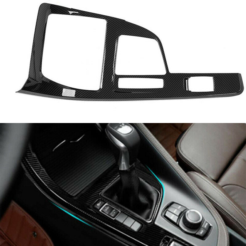 Carbon Fiber Style Abs Updated Car Styling Gear Shift Panel Cover Trim for  F4E6