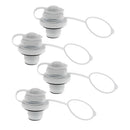 4pcs Universal Screw Air Valve Caps Inflatable Boat Kayak Raft Spare Part White