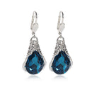 Blue Crystal Rhinestone Drop Dangle Earrings Ear Studs Woman Wedding Jewelry ME
