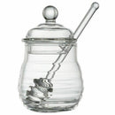 Transparent glass honey jar with lid Honey Jar with Dipper, Clear, 9 Ounces Y4I7