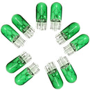 Green T10 501 W5W Car Interior Dashboard Dash Dome Panel Gauge Light Bulb