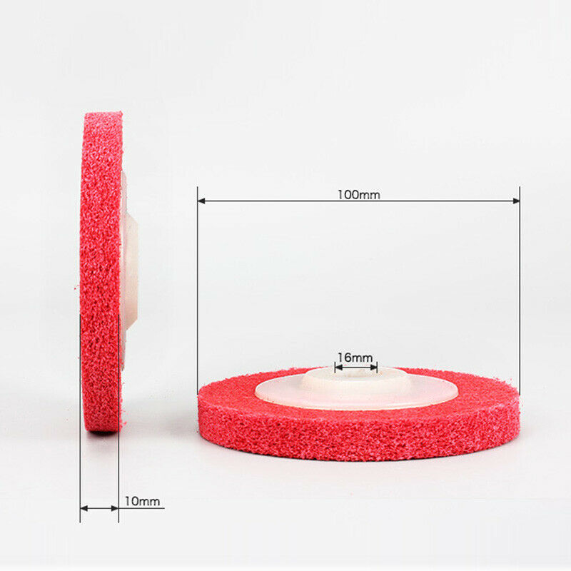 10Pcs Polishing Wheel 100X16Mm9P Non Woven Abrasive Wheel Nylon Fiber Polis F8C8