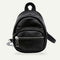 Women Solid Backpack Leather Shoulder Strap Chain Zipper Messenger Knapsack