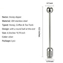 Honey and Syrup Dipper Stick Honey Spoon Stainless Steel Wand for Honey Pot V7T8