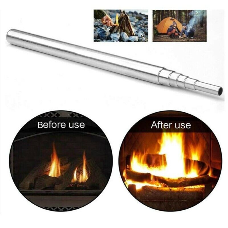 2 Pack Collapsible Stainless Steel Campfire Tool Pocket Camping Survival Bl