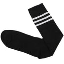 Old School White Stripe on Black Knee High Athletic Sports Tube Sock / Grea K6W3