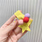 Star Pompom Hair Rope Women Ponytail Holder Elastic Rubber Bands (Yellow) A