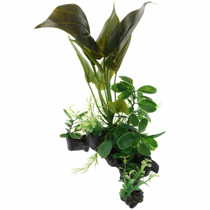 Plastic Aquarium Terrarium Plants Landscacpe Decorative Ornament for Reptil A9G1