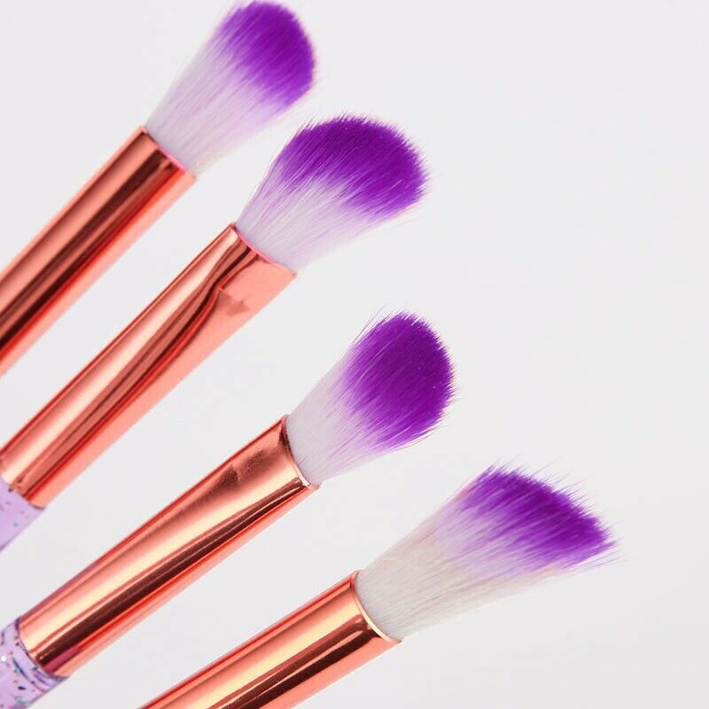 10Pcs Diamond Handle Makeup Brushes Set Crystal Spiral Handle Foundation Bl B3I1