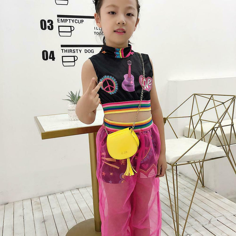 Girl Kids Messenger Bag Women Leather Chain Saddle Shoulder Bag (Yellow) A