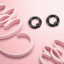 2 Lot Pair of Black Steel Eazy Captive Bead Ear Rings BCR Stud Piercing JeweH4M6