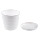 Plastic Round Flower Plant Pot Planter Holder With Tray Home Office Garden