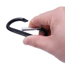 2 Pcs 3" Long Black Aluminum Spring Loaded Gate Carabiners Hooks W3A2