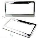 1PCS Chrome Stainless Steel Metal License Plate Frame Tag Cover With Screw BX