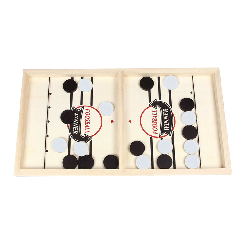 Wooden Sling Puck Game Tabletop Sling-shot Foosball Winner Hockey Board Big