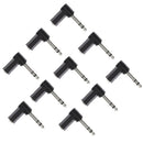 3 Pole 90 degree 6.35mm Male to 3.5mm Female Plug Audio Adapter 10 Pack