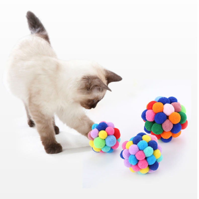 3x Cat Cat Ball Toys Eco-friendly Pet Exercise Interactive Chew Chaser Toys