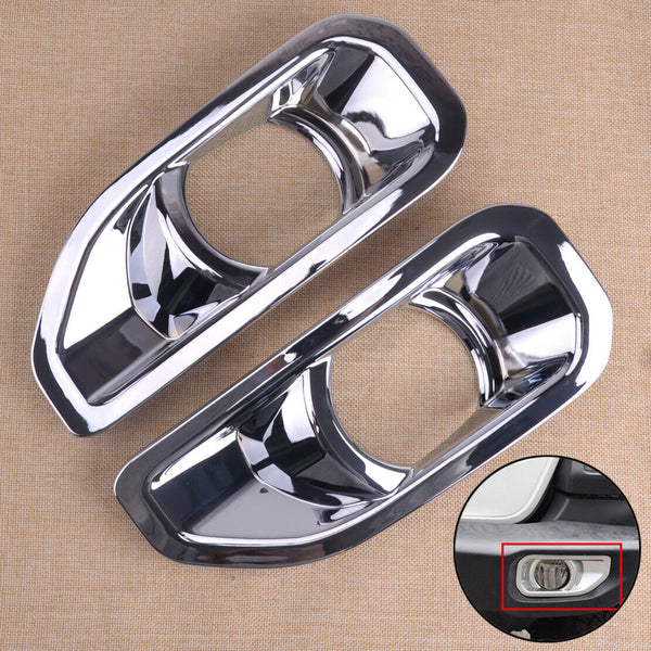 2pcs Chrome Front Fog Light Cover Trim Decoration fit for Jeep Wrangler JL 2019