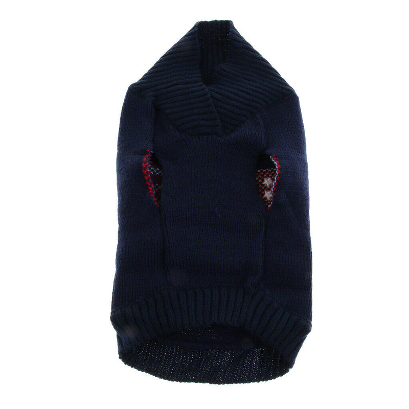 Pet Dog Puppy Blue Sweater Autumn Winter Clothes Warm Jumper Costume   M