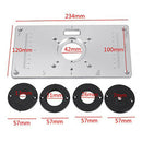 Router Table Plate 700C Aluminum Router Table Insert Plate + 4 Rings Screws
