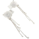 2pcs Women Chinese Style Hair Pin Clip Beads Tassel Retro Hair Accessories