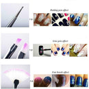 7pcs/set Acrylic Nail Art UV Gel Carving Pen Brush Powder Liquid V0A5