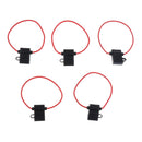 5pcs 16AWG Car Inline Blade Fuse Holder Waterproof Cap Circuit Protection
