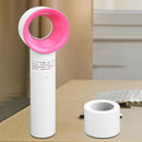 USB Mini Handheld Bladeless Fan No Leaf Handy Fan Small Cooling Fan (White)