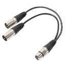 3P XLR Female Jack to Dual 2 Male Plug Y Splitter Adaptor Cord Cable 1Ft A