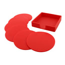 7pcs Silicone Simple Slice Coasters for Hot Beverages and Cold Drinks,Red