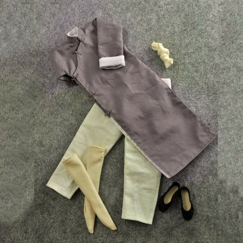 1/6 Long Sleeve Gray Chinese-style Costume Bruce Lee Kung Fu Suit 12'' Action