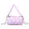 Daisy Flower Handbag Beach Women Canvas Chain Shoulder Bucket Bag (Purple)