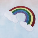 Embroidered Iron On Patches For Clothes Sewing Rainbow Motif Applique StickerM&