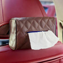 Car Seat Back Type Interior Portable Fashion Leather Brown Tissue Box