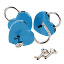 Set of 3 Cute Heart Shape Padlocks Metal Lock with Keys, Blue L