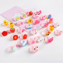 50pcs Plastic Kids Cartoon Colorful Children Ring Girl Birthday Party Gift